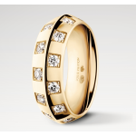 Le Damier de Louis Vuitton Large Ring, Yellow Gold and Diamonds
