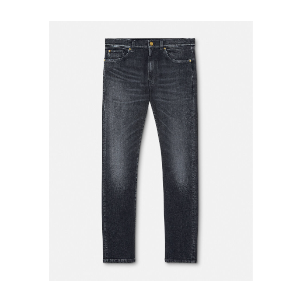 Medusa embroidered slim-fit jeans