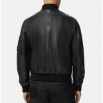 Leather bomber jacket