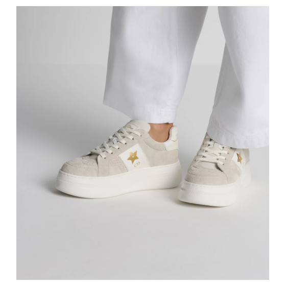 Light beige suede calf leather