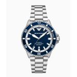 Men's Large Dial Luminous Diving Plain Steel Strap Mechanical Watch
