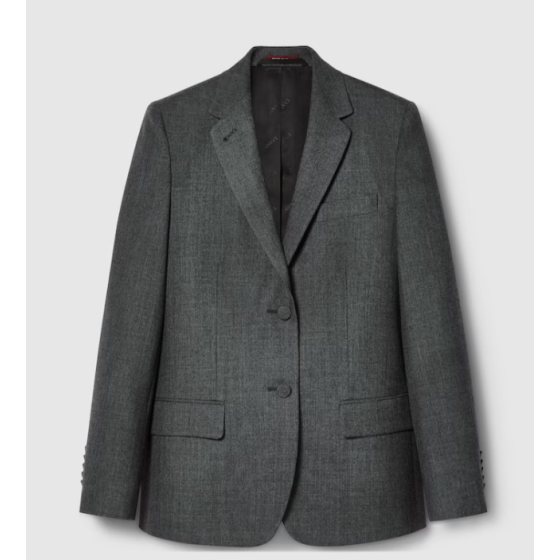 Single breasted wool grisaille jacket