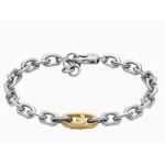 Men's Steel Curb Chain Contrast Eagle Logo Trendy Avant-garde Bracelet