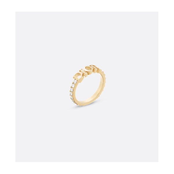 Gold-Finish Metal and White Crystals