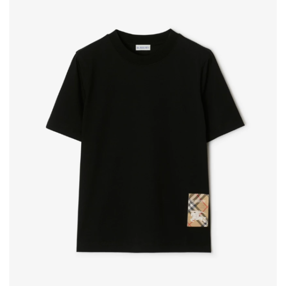 Check Label Cotton T-shirt