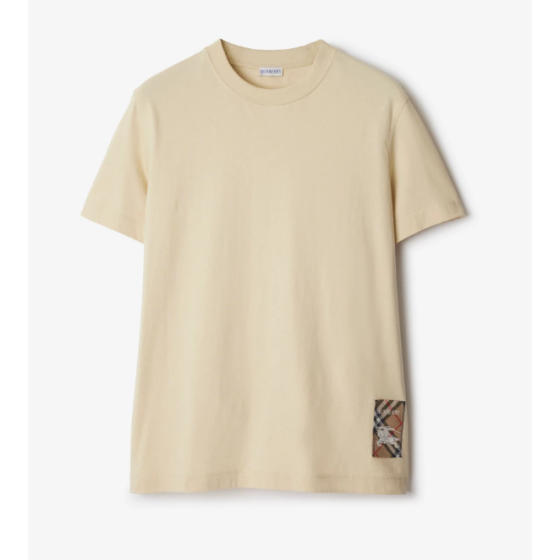 Check Label Cotton T-shirt