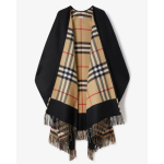 Reversible Check Wool Cashmere Cape