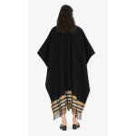 Reversible Check Wool Cashmere Cape