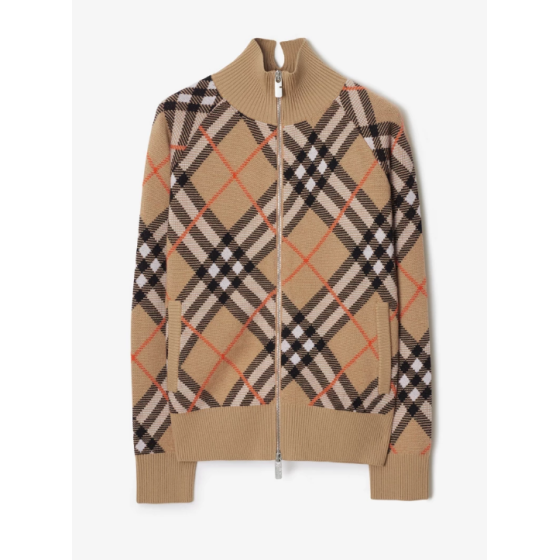 Check Wool Blend Track Jacket
