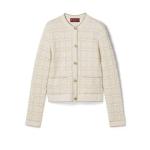 Wool Lurex Check Jacquard Cardigan
