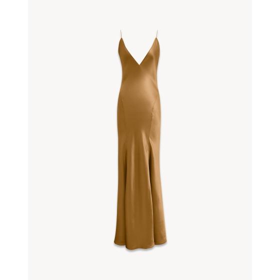 Silk Satin V-Neck Dress