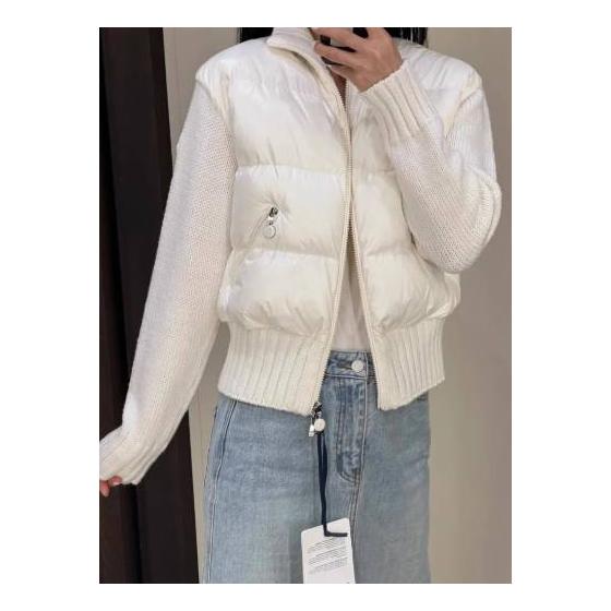 MONCLER/Moncler down jacket new knitted down splicing women's autumn and winter jacket