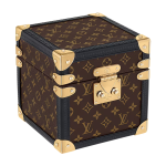 Trunk Table Clock, Quartz, 80mm, Steel, Monogram