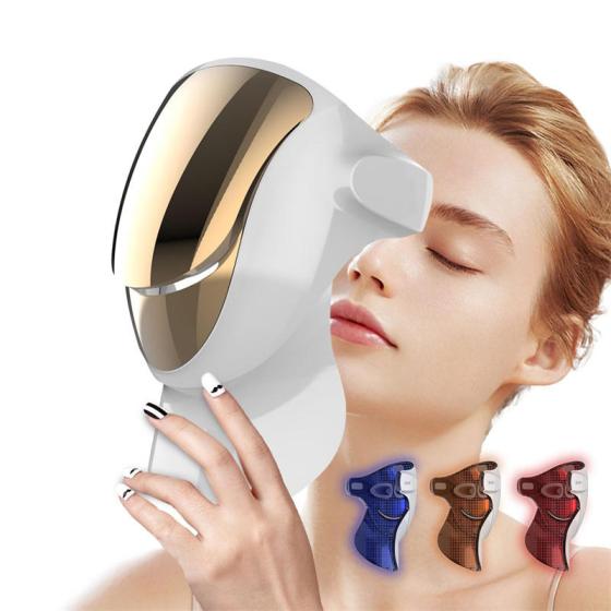 2024 New Arrival Beauty Care Facial Neck Breast Skin Rejuvenation ABS Far Infrared Red Orange Blue Light Therapy Led Face Mask