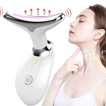 LED Photon Therapy Neck Lifting Massager Anti-wrinkle Vibration Skin Tighten Machine Face Slimming Beauty Care Device