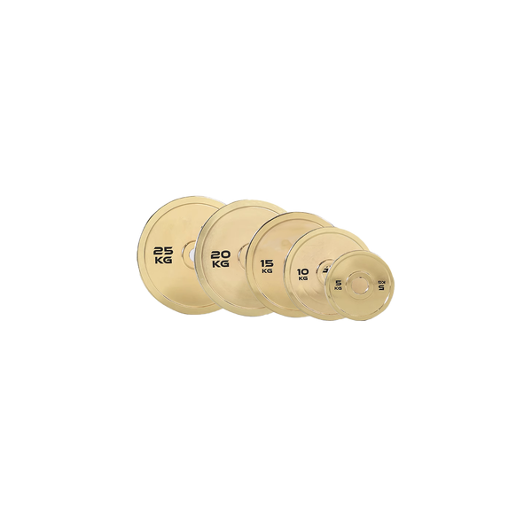 Wholesale high quality Gold Steel Bumpers cast iron barbell home gym equipment barbell with weight plates set