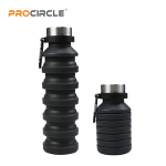 FYSH-06 BPA Free 550ml Foldable Water Bottle Eco Friendly Travel Camping Running Gym Sport Collapsible Silicone Water Bottle