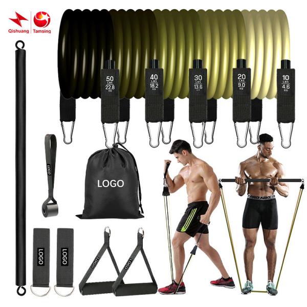 Workout Fitness TPE Resistance Bands Exercise Elastic Tubes Pilates Bar Training 12Pcs/Set Resistance Tube Band Set