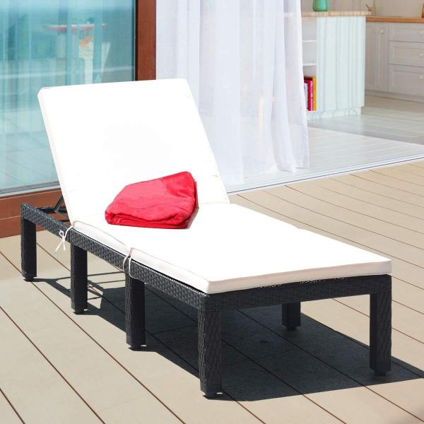 Leisure Outdoor Rattan Double Sun Bed Rattan Wicker Chaise Lounge Black Yellow White Beach OEM Frame Gray Style Modern Furniture