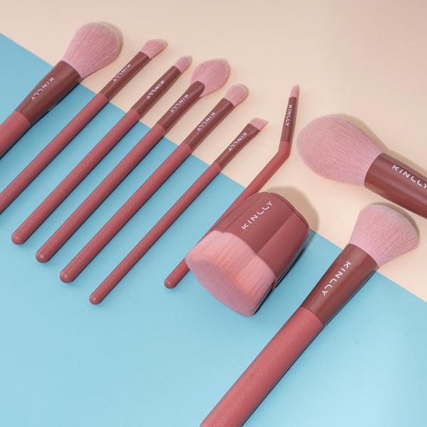2022 Wholesale Daily 10Pcs Pink Make Up Brush Set Custom Logo Private Label Cosmetic Makeup Brushes Set