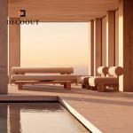 Decoout Modern Design Outdoor Furniture Natural Teak Solid Wooden Sofa Set for Patio
