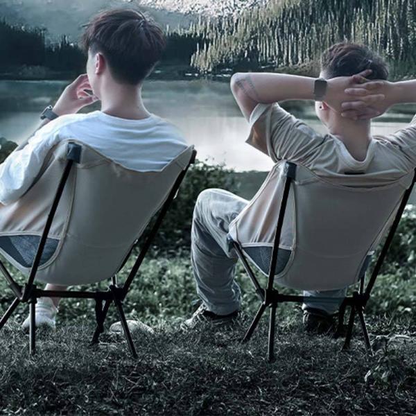 OEM Logo Hot Sale Lightweight Portable Folding Moon Chair For Outdoor Camping Beach Fishing Gym Park Garden Hiking