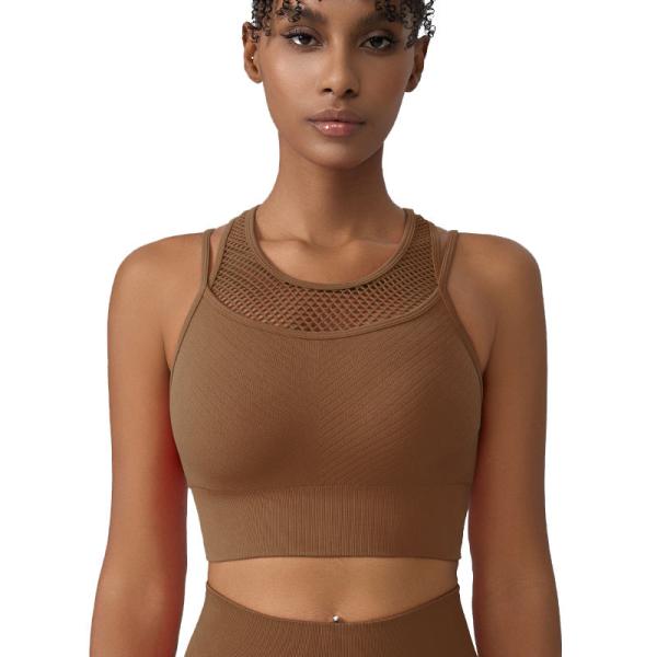 Women's Seamless Running Bra Soft Compression Stretchy Hollow Quick Dry Supportive Breathable Yoga Fitness Sportswear XS Spandex