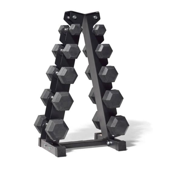 Tellus Fitness 150 lbs Hexagon Dumbbells Weight Set 5 lb to 25 lb Iron and Rubber Material Custom Logo