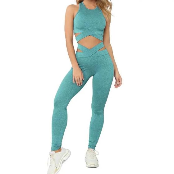 2 Pcs Women Sportswear Butt Lift Workout Sets Sport Leggings Gym Fitness Seamless Yoga Active Wear Sets