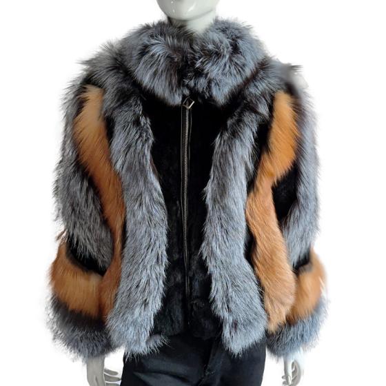 Women winter fashion fur style jacket real fox fur overcoat custom sizes wholesale fur coats